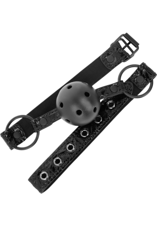 Φίμωτρο από δερματίνη σε μαύρο χρώμα, μήκους 62 εκ.