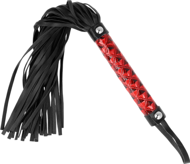 Μαστίγιο από δερματίνη σε κόκκινο χρώμα, μήκους 55 εκ.