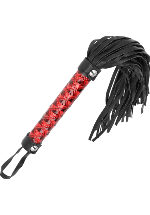 Μαστίγιο από δερματίνη σε κόκκινο χρώμα, μήκους 55 εκ.