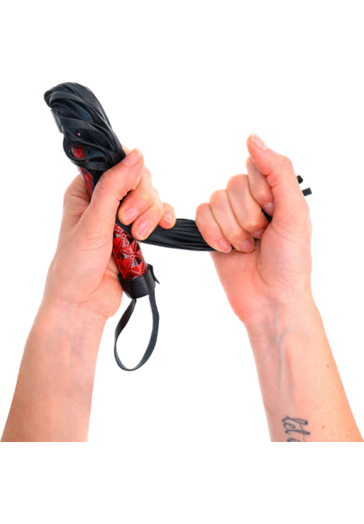 Μαστίγιο από δερματίνη σε κόκκινο χρώμα, μήκους 55 εκ.