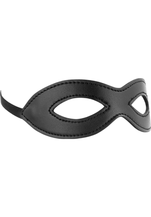 Μάσκα προσώπου από δερματίνη σε μαύρο χρώμα, μήκους 20 εκ.