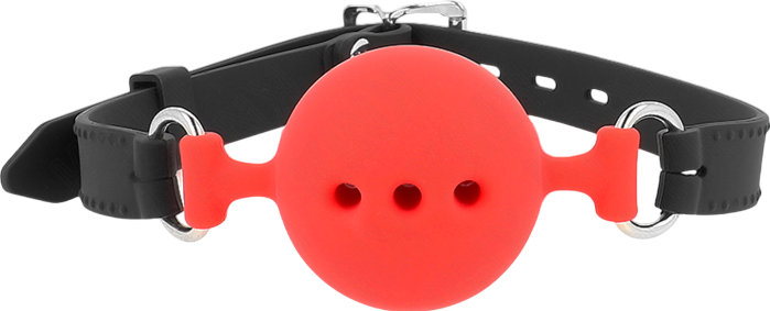 Φίμωτρο από δερματίνη σε κόκκινο χρώμα, μήκους 55 εκ.