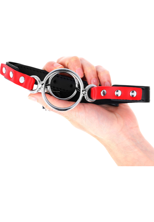 Φίμωτρο από δερματίνη σε κόκκινο χρώμα, μήκους 62 εκ.