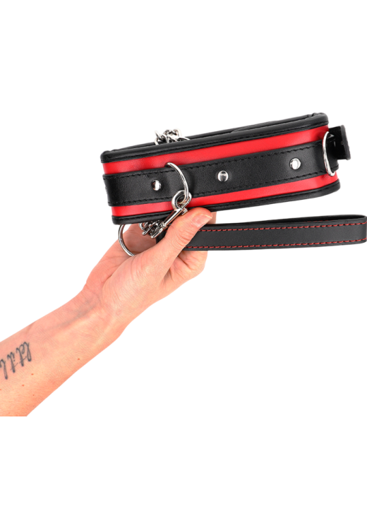 Κολάρο από δερματίνη σε κόκκινο χρώμα