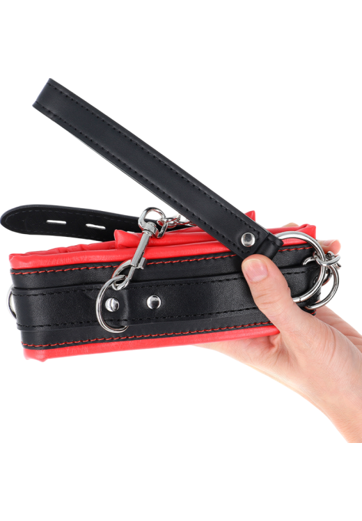 Κολάρο από δερματίνη σε κόκκινο χρώμα