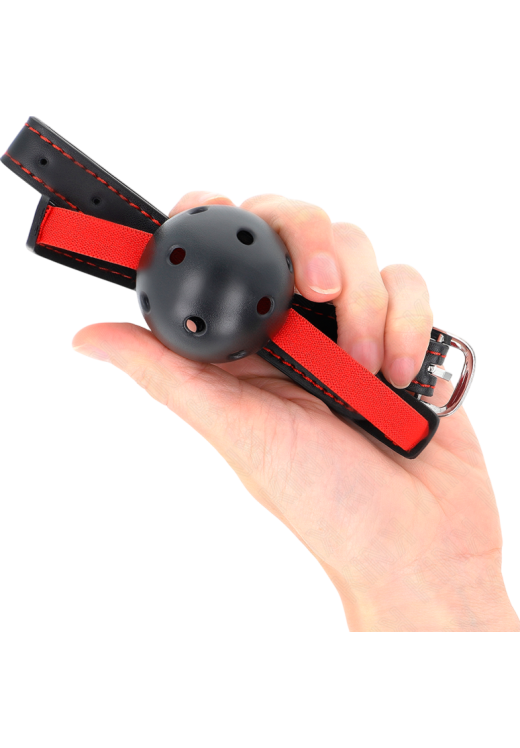 Φίμωτρο από δερματίνη σε κόκκινο χρώμα, μήκους 62 εκ.