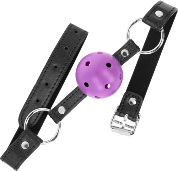 Φίμωτρο από δερματίνη σε μοβ χρώμα, μήκους 60 εκ.