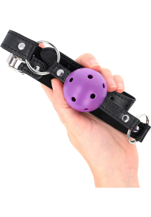 Φίμωτρο από δερματίνη σε μοβ χρώμα, μήκους 60 εκ.