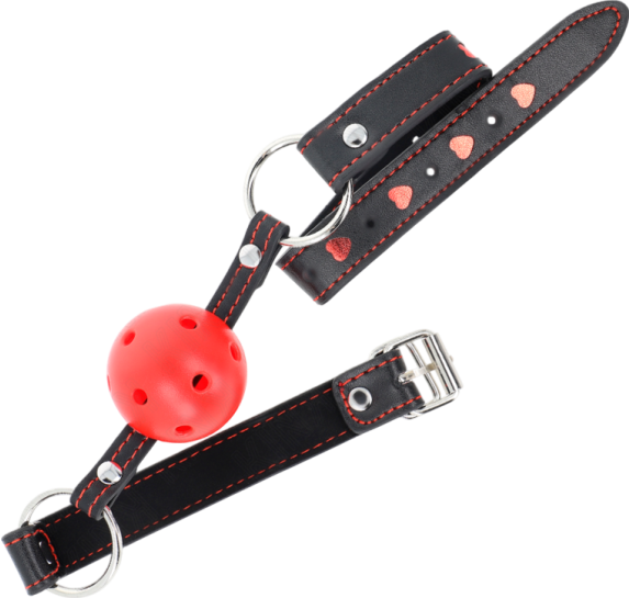 Φίμωτρο από δερματίνη σε κόκκινο χρώμα, μήκους 62 εκ.