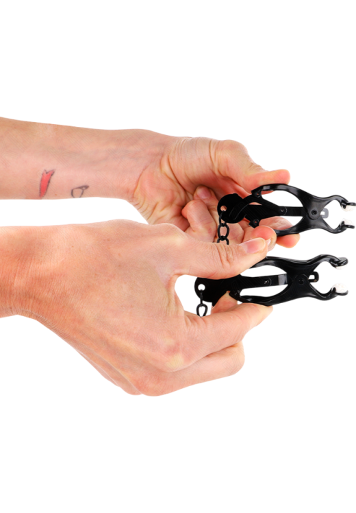 Μεταλλικοί σφιγκτήρες θηλών σε μαύρο χρώμα
