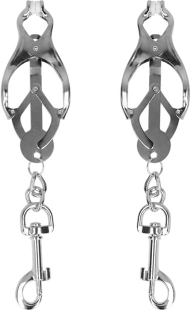 Μεταλλικοί σφιγκτήρες θηλών σε ασημί χρώμα με ενσύρματο κοντρόλ