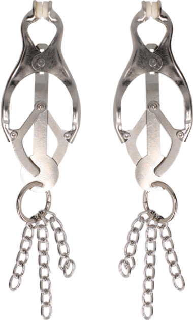 Μεταλλικοί σφιγκτήρες θηλών σε ασημί χρώμα με ενσύρματο κοντρόλ