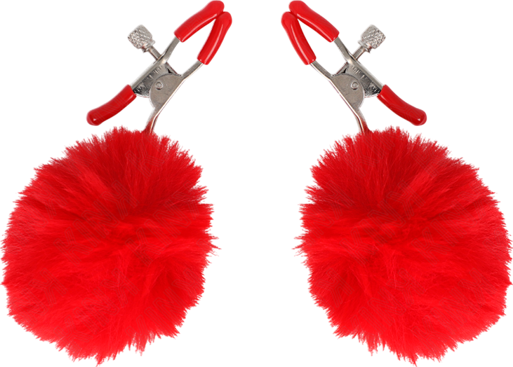 Μεταλλικοί σφιγκτήρες θηλών σε κόκκινο χρώμα με ενσύρματο κοντρόλ