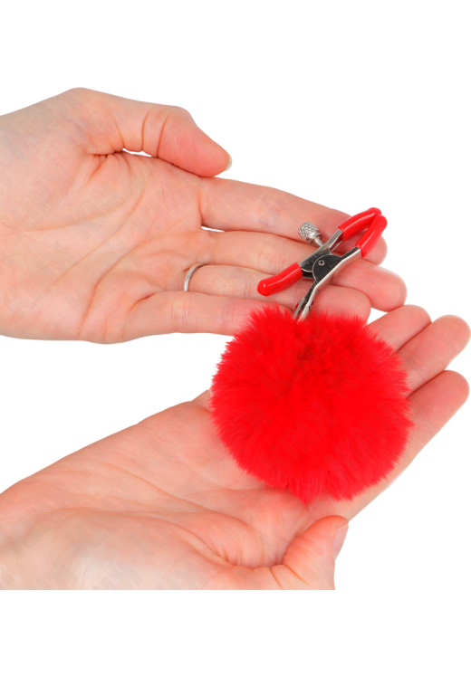 Μεταλλικοί σφιγκτήρες θηλών σε κόκκινο χρώμα με ενσύρματο κοντρόλ