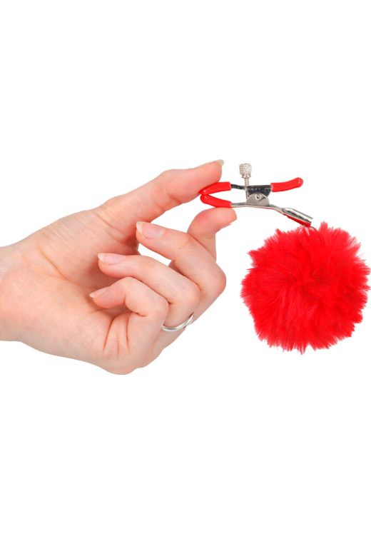 Μεταλλικοί σφιγκτήρες θηλών σε κόκκινο χρώμα με ενσύρματο κοντρόλ