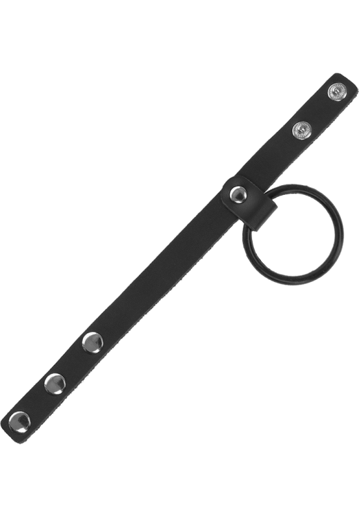 Διπλό δαχτυλίδι πέους από δερματίνη σε μαύρο χρώμα