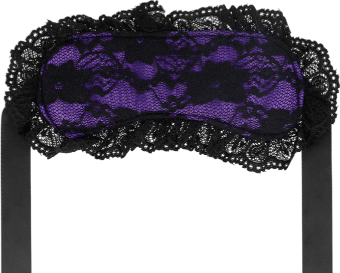 Κλειστή μάσκα από απαλό ύφασμα σε μοβ χρώμα, μήκους 22,5 εκ.