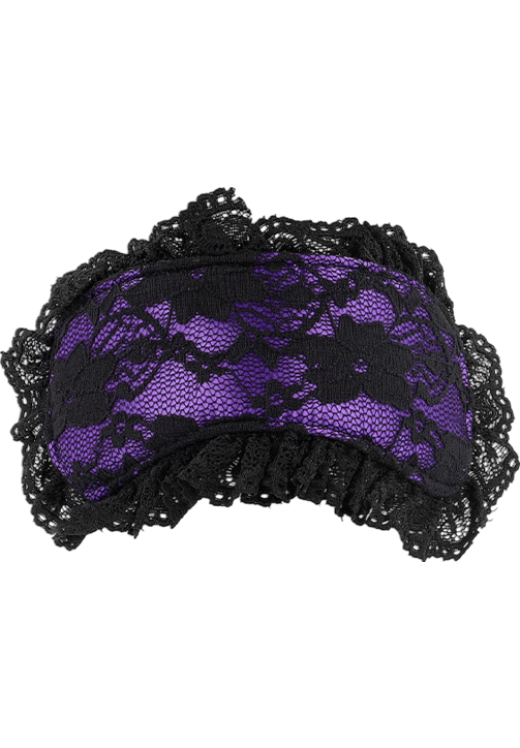 Κλειστή μάσκα από απαλό ύφασμα σε μοβ χρώμα, μήκους 22,5 εκ.