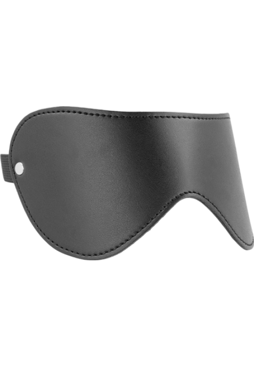 Κλειστή μάσκα από δερματίνη σε μαύρο χρώμα, μήκους 22 εκ.