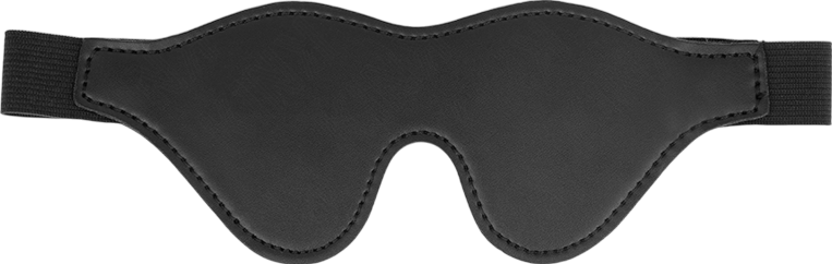 Κλειστή μάσκα από δερματίνη σε μαύρο χρώμα, μήκους 22 εκ.