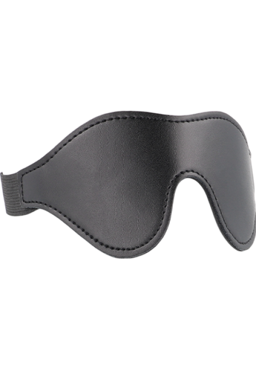 Κλειστή μάσκα από δερματίνη σε μαύρο χρώμα, μήκους 22 εκ.