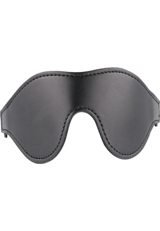 Κλειστή μάσκα από δερματίνη σε μαύρο χρώμα, μήκους 22 εκ.