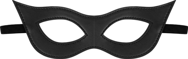 Μάσκα προσώπου από δερματίνη σε μαύρο χρώμα, μήκους 20 εκ.