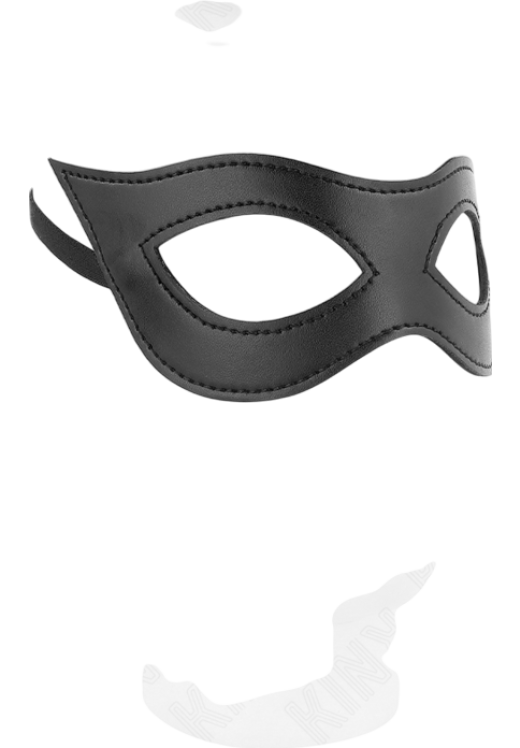 Μάσκα προσώπου από δερματίνη σε μαύρο χρώμα, μήκους 20 εκ.