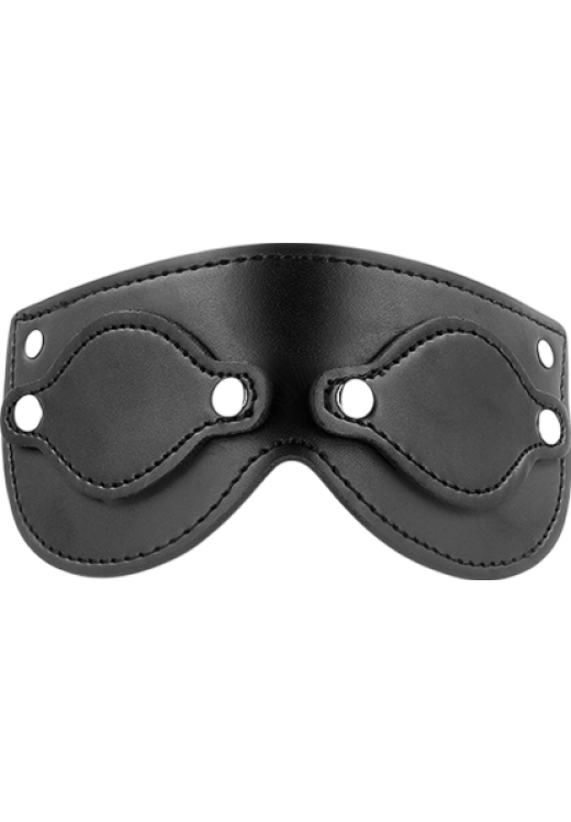 Κλειστή μάσκα από δερματίνη σε μαύρο χρώμα