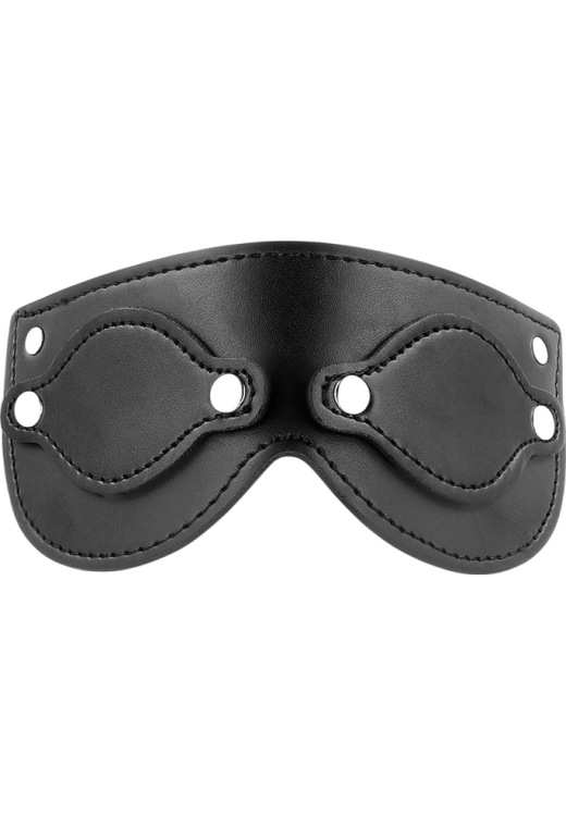 Κλειστή μάσκα από δερματίνη σε μαύρο χρώμα