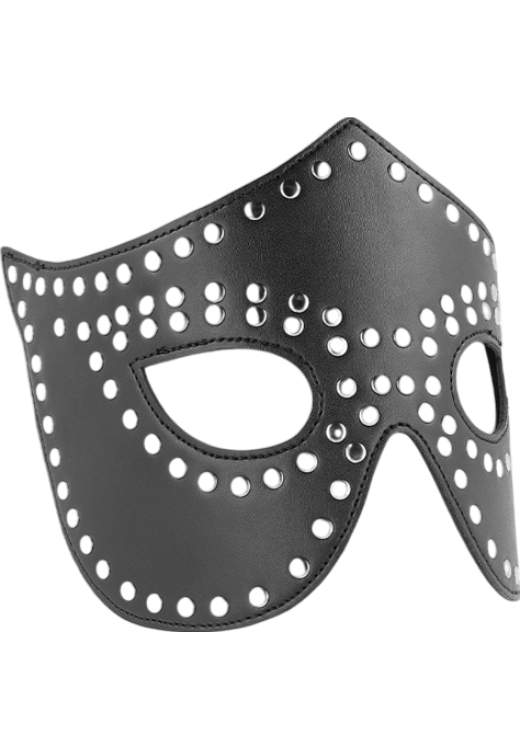 Μάσκα προσώπου από δερματίνη σε μαύρο χρώμα