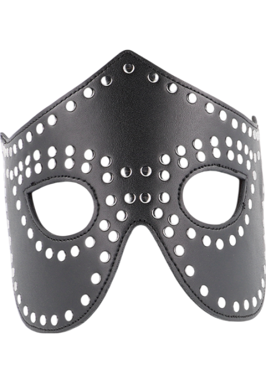 Μάσκα προσώπου από δερματίνη σε μαύρο χρώμα