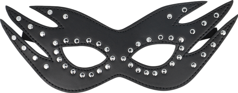 Μάσκα προσώπου από δερματίνη σε μαύρο χρώμα, μήκους 22 εκ.