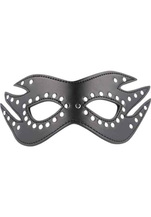 Μάσκα προσώπου από δερματίνη σε μαύρο χρώμα, μήκους 22 εκ.