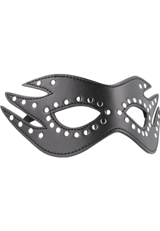 Μάσκα προσώπου από δερματίνη σε μαύρο χρώμα, μήκους 22 εκ.