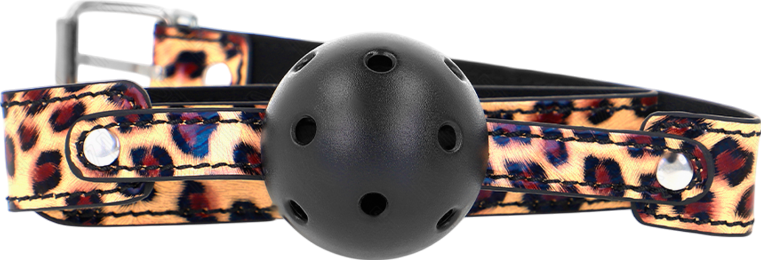 Φίμωτρο από δερματίνη σε λεοπάρ χρώμα, μήκους 60 εκ.