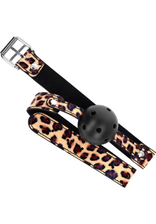 Φίμωτρο από δερματίνη σε λεοπάρ χρώμα, μήκους 60 εκ.