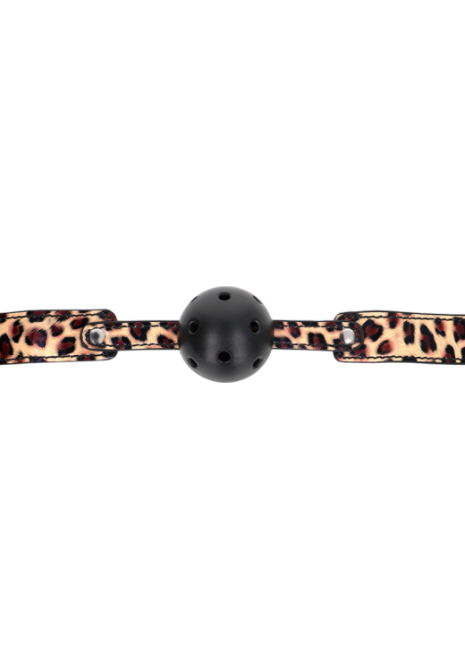 Φίμωτρο από δερματίνη σε λεοπάρ χρώμα, μήκους 60 εκ.