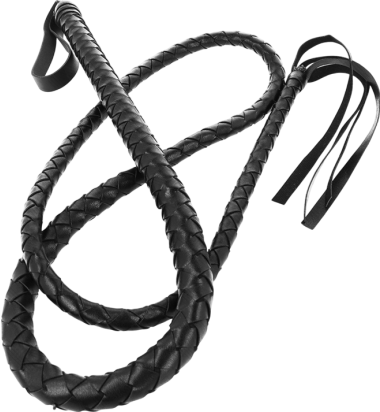 Μαστίγιο από δερματίνη σε μαύρο χρώμα, μήκους 120 εκ.