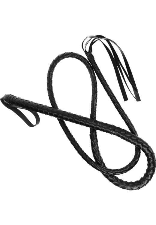 Μαστίγιο από δερματίνη σε μαύρο χρώμα, μήκους 120 εκ.