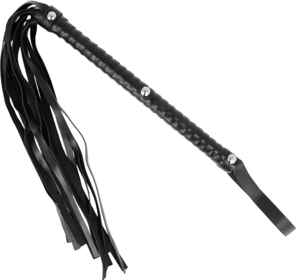 Μαστίγιο από δερματίνη σε μαύρο χρώμα, μήκους 60 εκ.