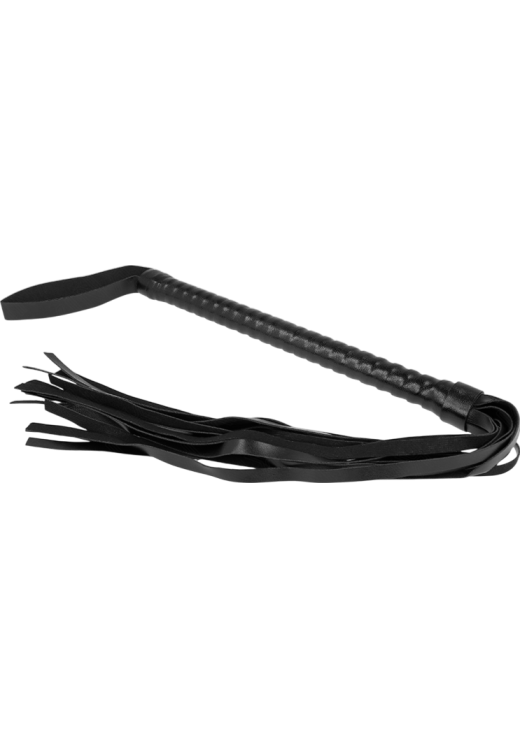 Μαστίγιο από δερματίνη σε μαύρο χρώμα, μήκους 60 εκ.