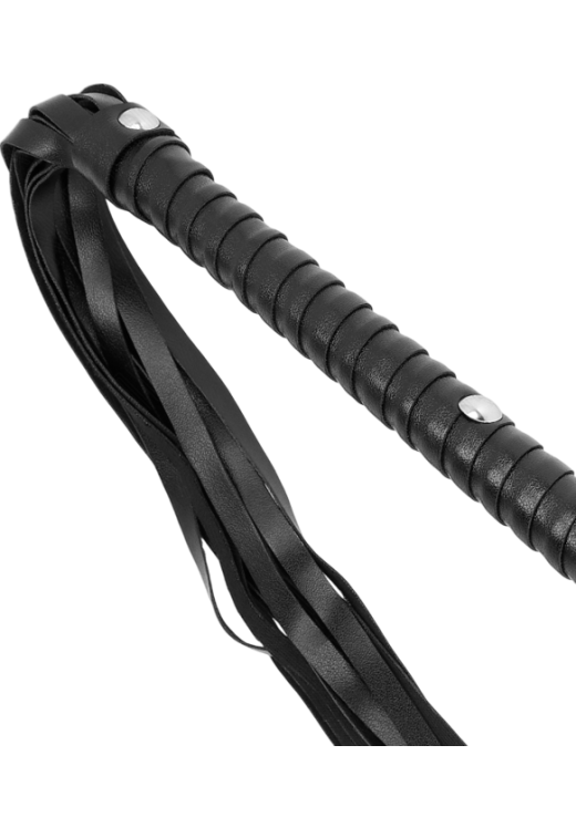 Μαστίγιο από δερματίνη σε μαύρο χρώμα, μήκους 60 εκ.