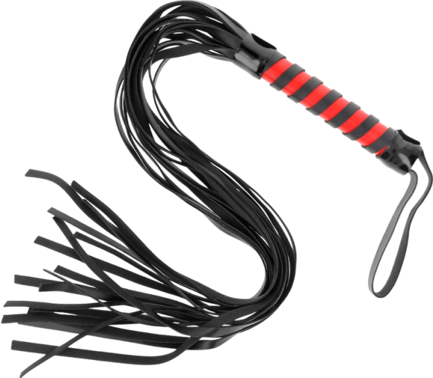 Μαστίγιο από δερματίνη σε μαύρο χρώμα, μήκους 70 εκ.