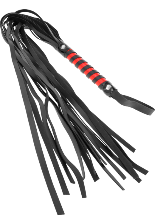 Μαστίγιο από δερματίνη σε μαύρο χρώμα, μήκους 70 εκ.