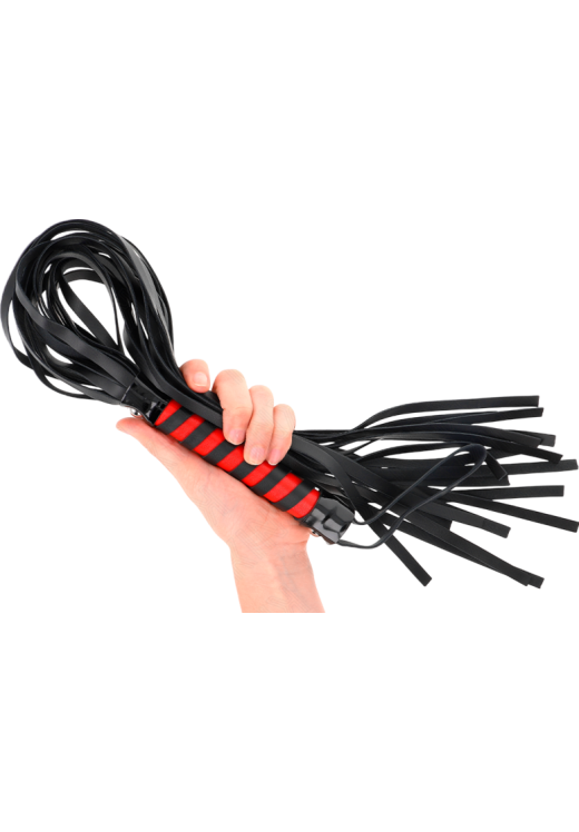 Μαστίγιο από δερματίνη σε μαύρο χρώμα, μήκους 70 εκ.