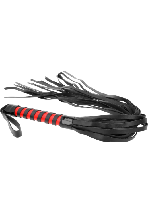 Μαστίγιο από δερματίνη σε μαύρο χρώμα, μήκους 70 εκ.