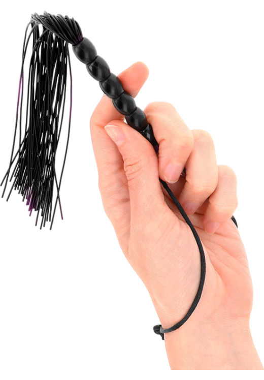 Μαστίγιο από σιλικόνη σε μαύρο χρώμα, μήκους 22 εκ.