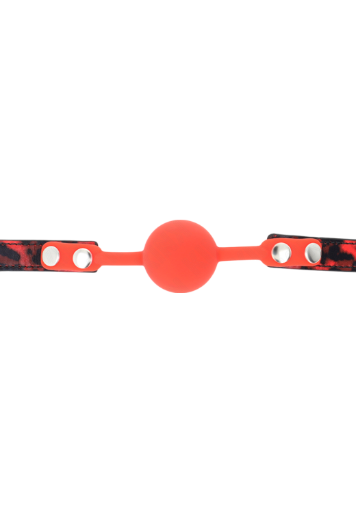 Φίμωτρο από δερματίνη σε κόκκινο χρώμα, μήκους 63 εκ.