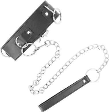 Κολάρο από δερματίνη σε μαύρο χρώμα